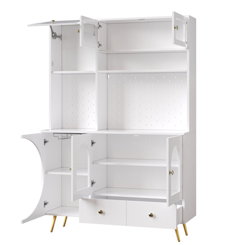 176 cm H Glass Kitchen Pantry