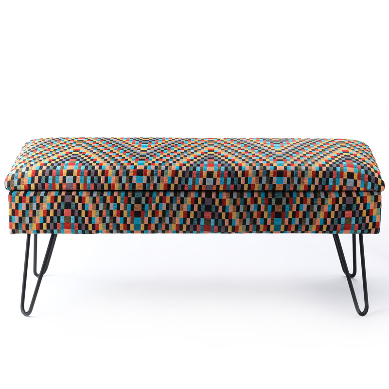 Polyester Upholstered Storage Bench, 44cm H x 110cm W x 35cm D