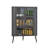 Modern 3-tier Corner Storage Cabinet With Tempered Glass Doors, Removeable Shelves & Metal Frame