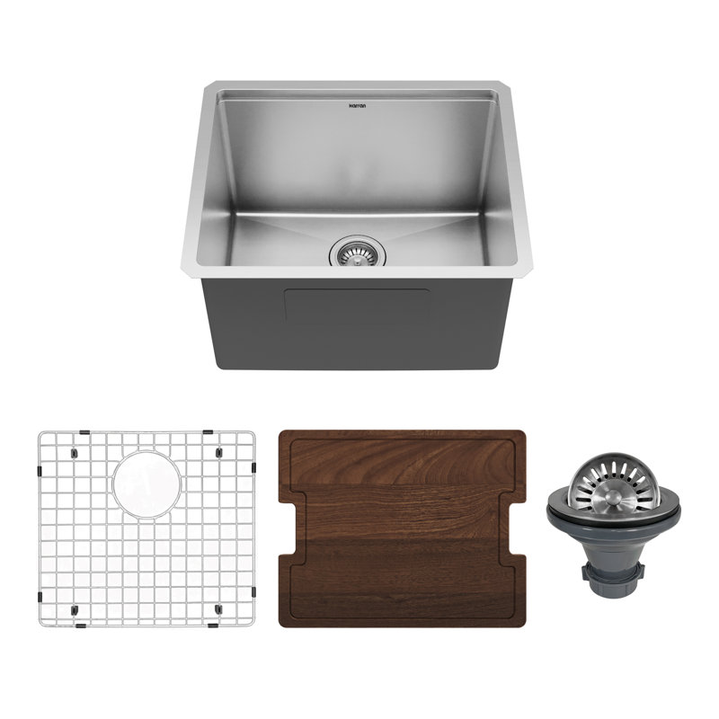 Elite Workstation 23'' L Single Bowl Stainless Steel Kitchen Sink