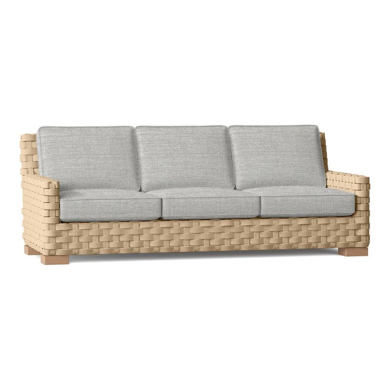 St. Barts Outdoor 3 - Seat Patio Sofa, St. Barts Natural Rope, Cast Silver Rain 9902