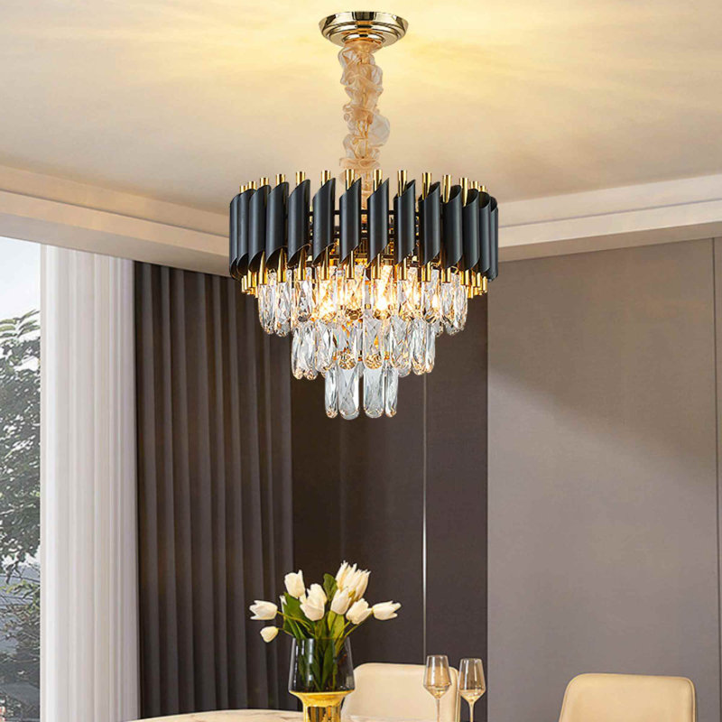 Lyckman 7 - Light Unique / Statement Tiered Chandelier with Crystal Accents