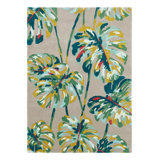 Kelapa Wool Floral Area Rug in Green/Blue/Yellow/Ivory