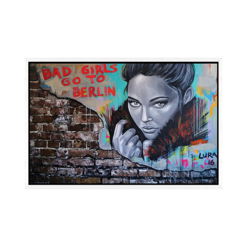 Bad Girls Go To Berlin by Natmir Lura - Print on Canvas, 66.04 cm H x 45.72 cm W, White Framed