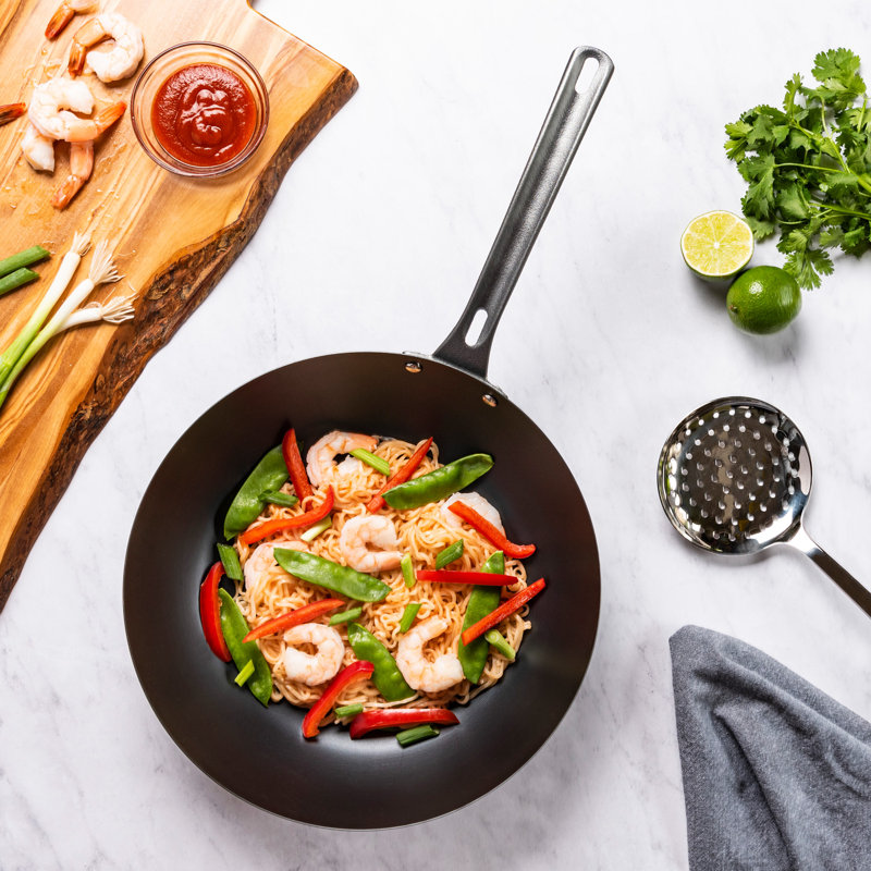 Viking Blue Carbon Steel 12-inch Wok/chef's Pan