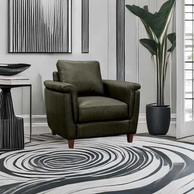Fauteuil club en cuir fleur 38 po Rambrij