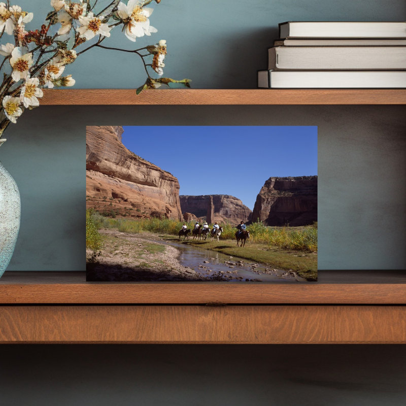 Five people horseback riding Spider Rock Canyon De Chelly Arizona USA 1 Piece Wrapped Canvas Wall Art