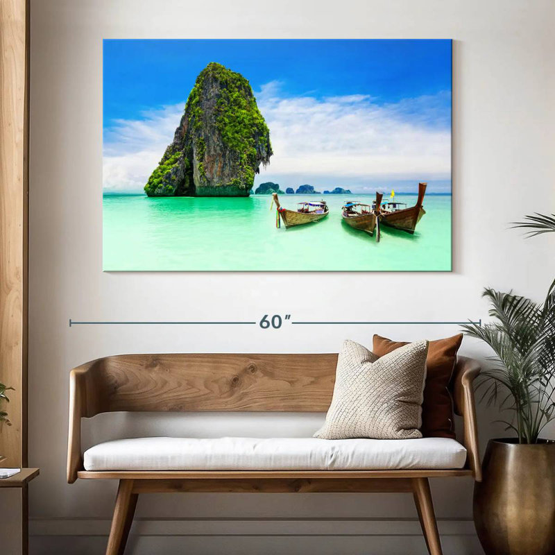Bateaux Mehar à l'île de Krabi, H 34 po x l 51 po