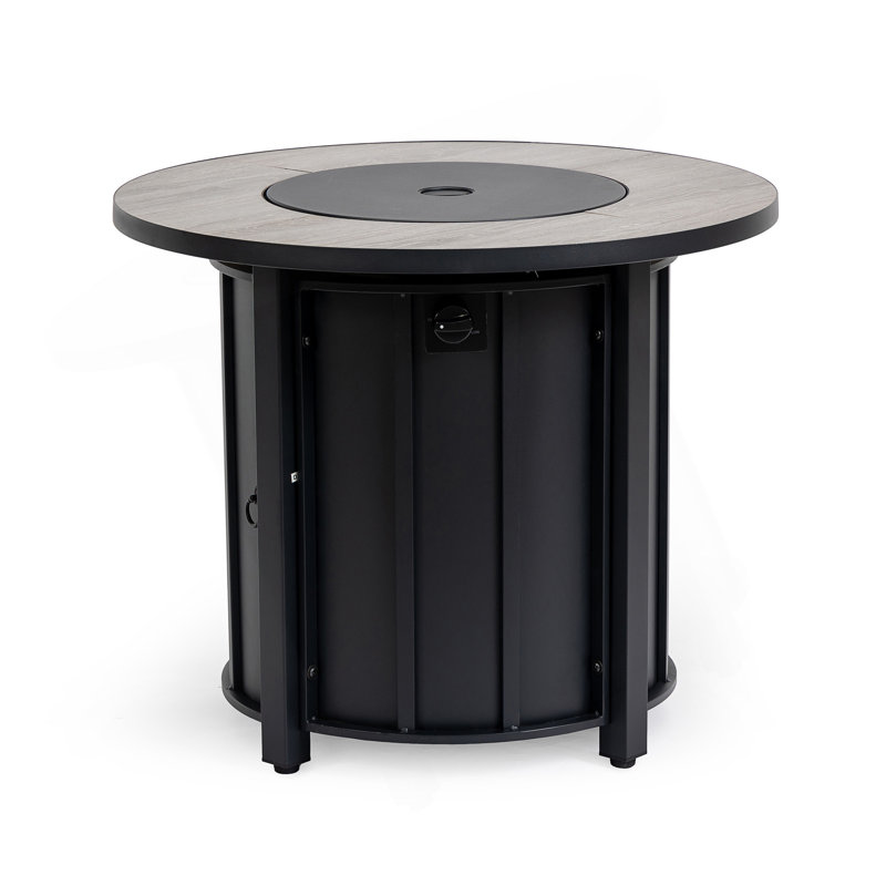 30" Propane Gas Fire Pit Table, 50000 BTU Round Steel Fire Pit With Mosaic Ceramic Tabletop For Outside Patio Deck Garden Backyard