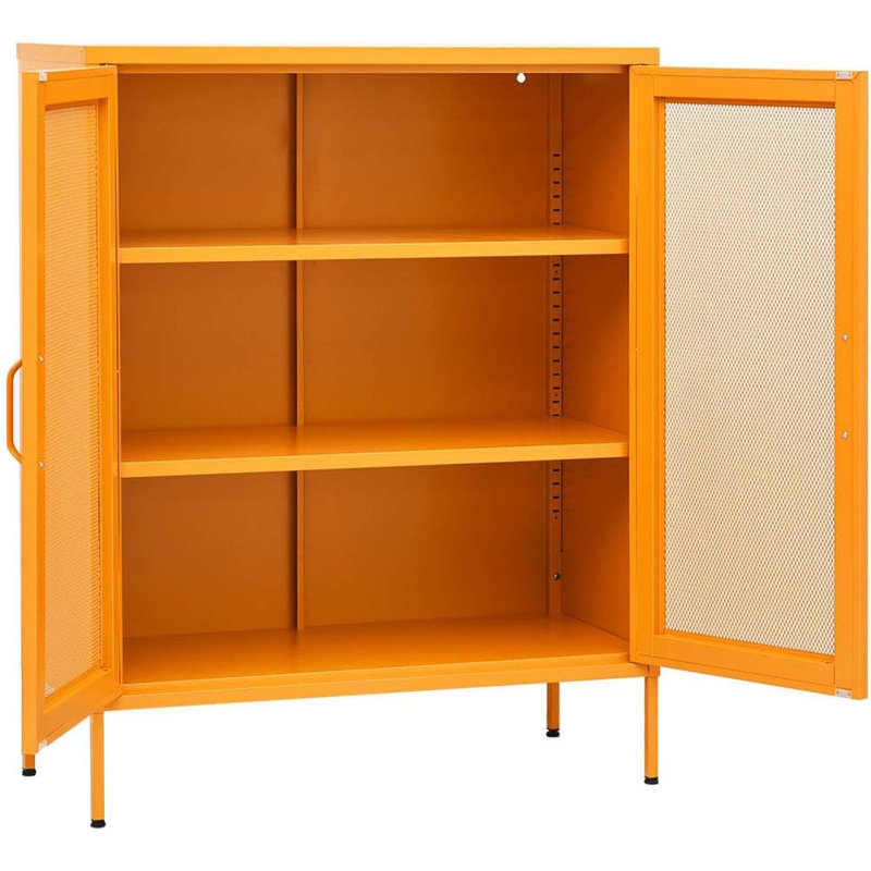 Harstad Storage Cabinet 80x35x101,5 cm Steel, Mustard Yellow