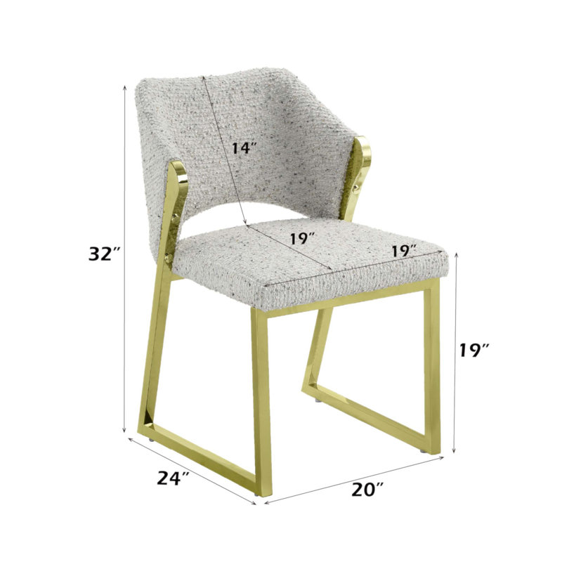Ensemble de chaises d'appoint en sherpa et en miroir à finition dorée Galdesa, siège confortable et élégant pour toute pièce