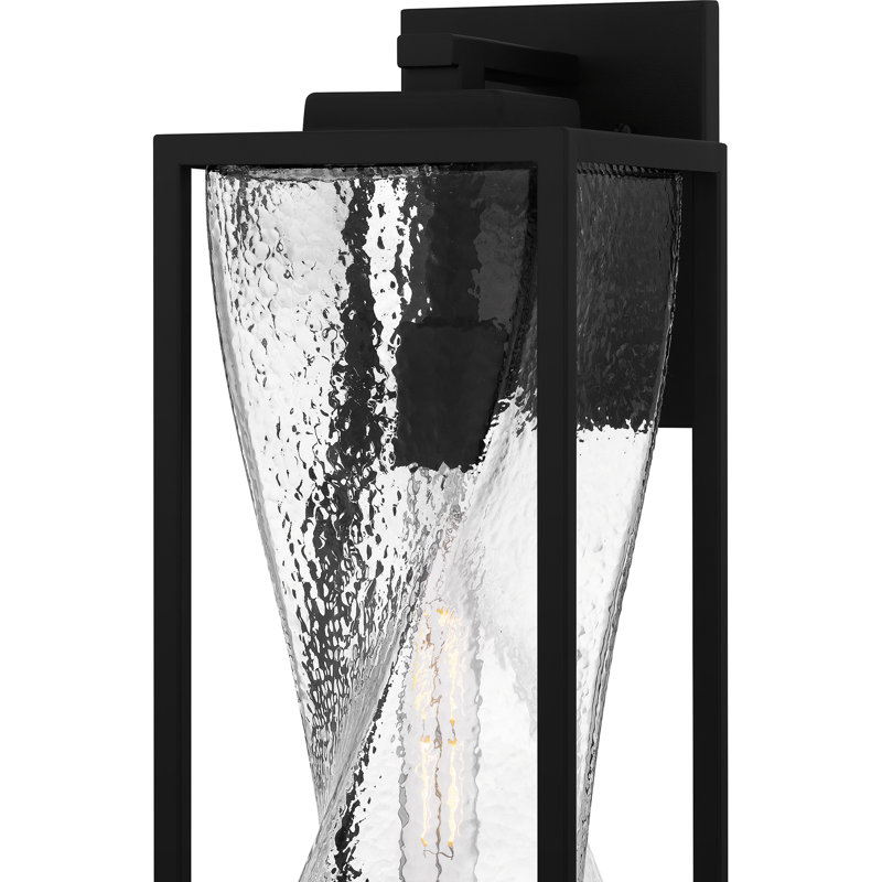 Dipeeka 1-Light Matte Black Outdoor Wall Lantern, 20.25" H x 7" W x 8.75" D