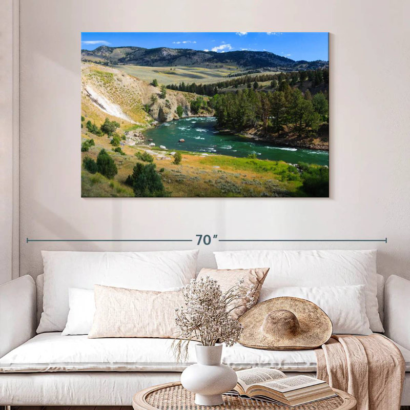 Paysage de la rivière Alvord Yellowstone, H 32 po x l 48 po