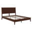 Lit-bateau de style Mid-Century avec lattes de bois robustes et support en métal-752748183