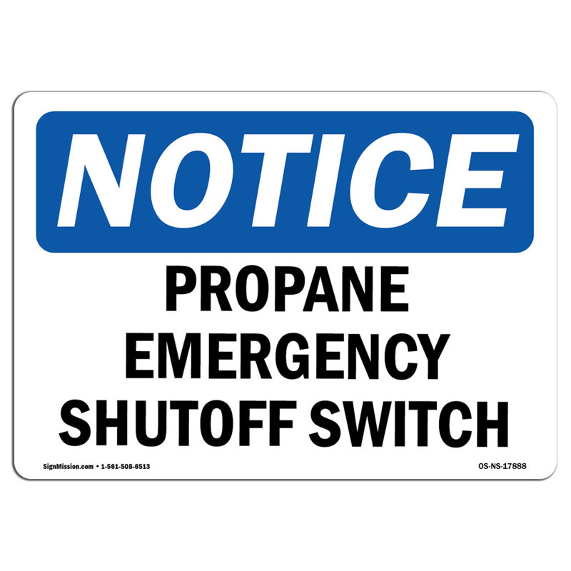 Propane Emergency Shutoff Switch Sign