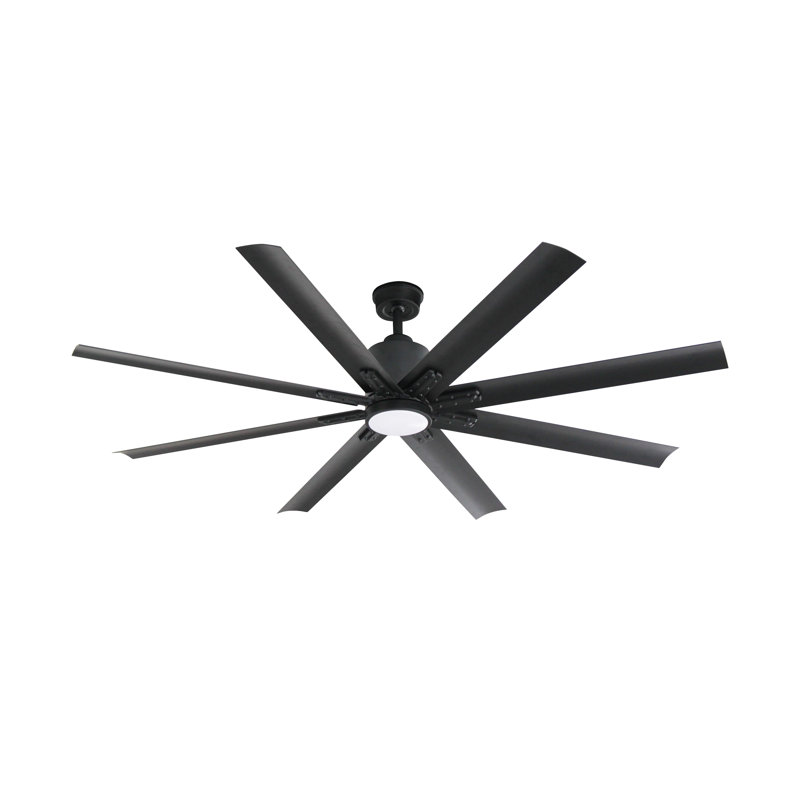 Octane 68 inch Indoor/Outdoor Matte Black Ceiling Fan with LED light and Remote Control