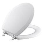 Triko Round-Front Toilet Seat with Polished Chrome Hinges