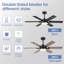 Ventilateur de plafond 46/52 po à 6 pales avec lumières et moteur à courant continu silencieux à intensité variable 3 couleurs 6 vitesses pour le salon-146014482-146014483