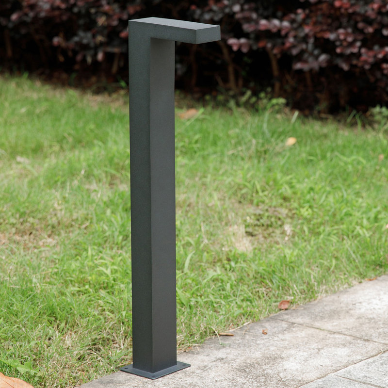 Éclairage de sentier extérieur à DEL avec éclairage de jardin carré de style européen moderne, Gris, 23.6" H x 8" W x 6" D