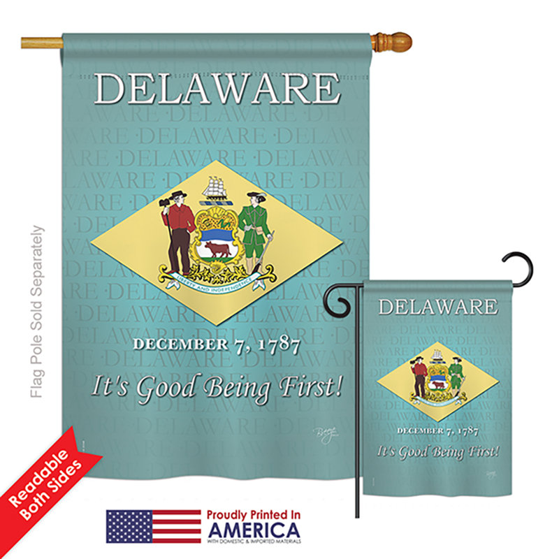 Drapeau de jardin en polyester 2 faces Breeze Decor Delaware