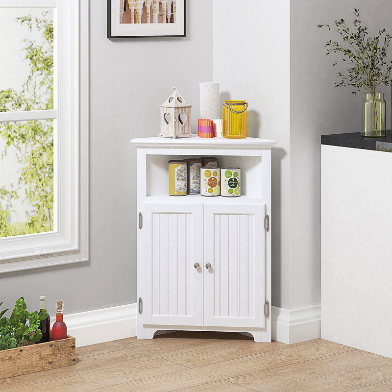 Felishia Bathroom Cabinet, White/Silver