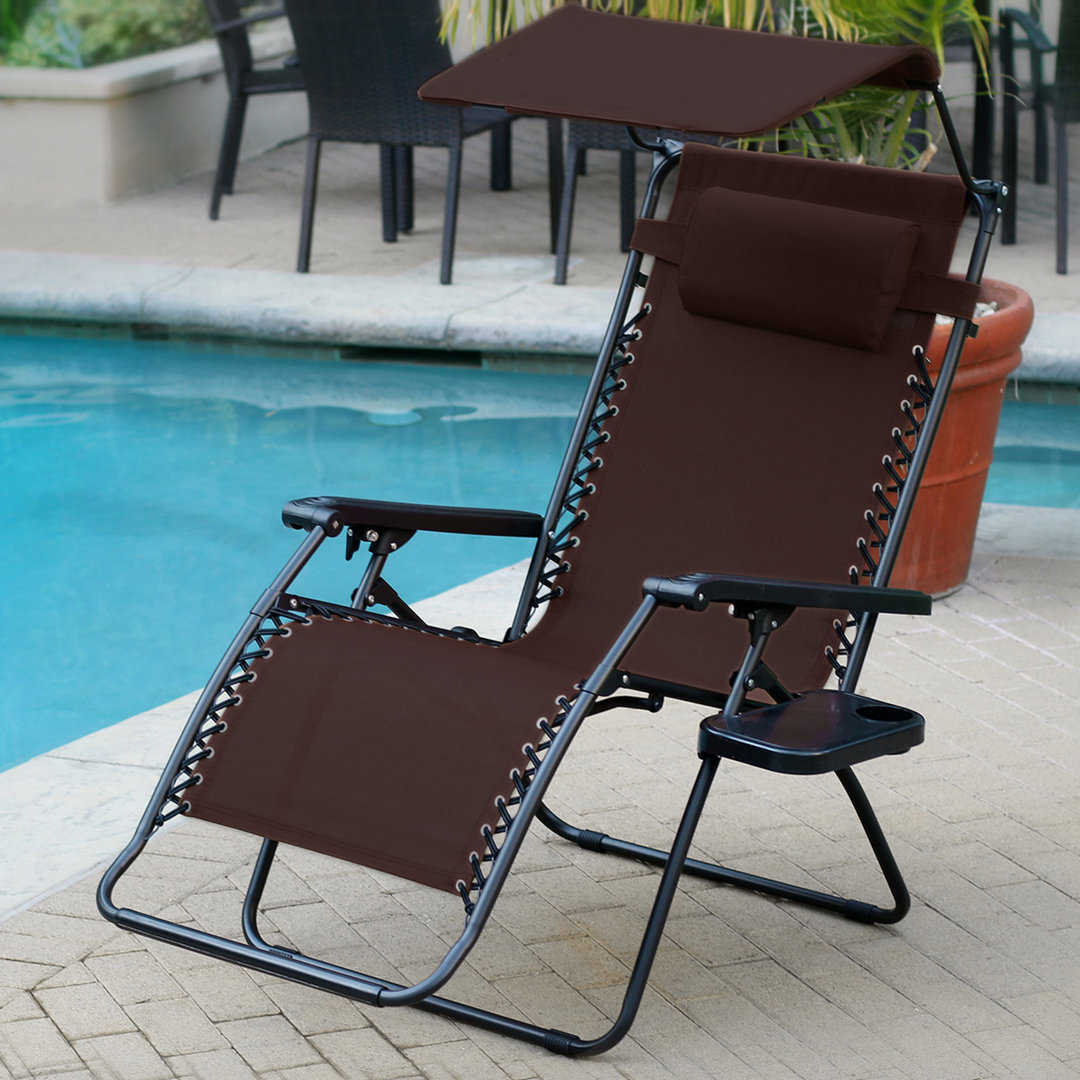 Calvin Oversized Olefin Folding Zero Gravity Chair (Set of 2) Arlmont & Co. Cushion 