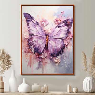 Lyrrissa, mauve, rose, lavande, papillon - art mural grand papillon
