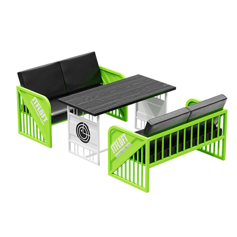 Mobilier modulaire de style industriel, Vert
