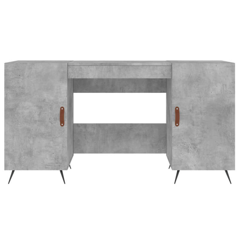 Samara Metal Base Writing Desk, Concrete Grey