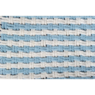 Barto Basketweave Rectangle 100% Cotton Striped Bath Rug