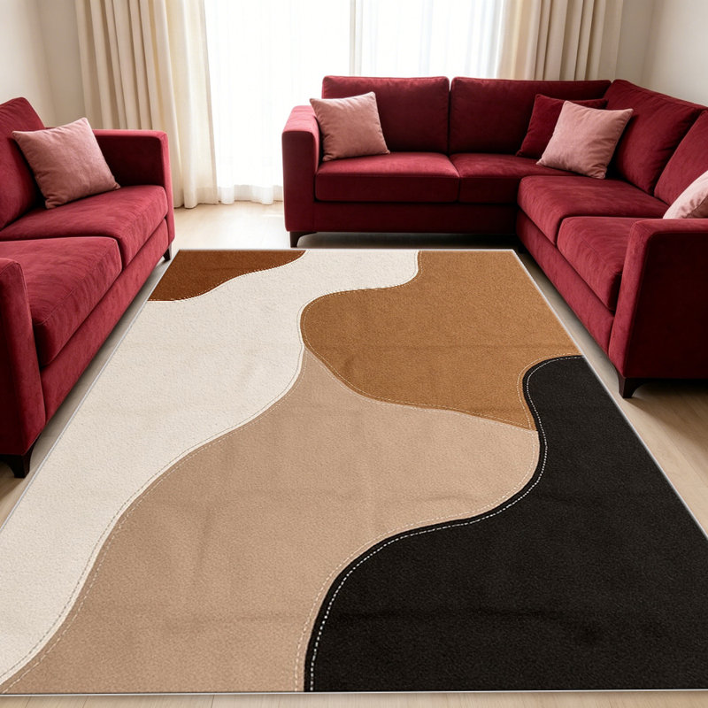 Boho Abstract Terracotta area rugs for Living Room, Soft and Comfortable, Suitable for all seasons, easy to maintain, machine washable Indoor floor mat, Under Table Farmhouse suitable for Bedroom, Dining Room, Study, Patio, Balcony, Home Decor