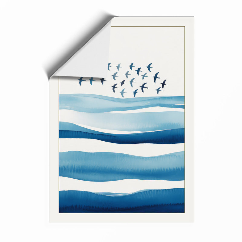 Birds Above Waves Coastal - Print, Unframed, A4 - 29.7 x 21.0 cm