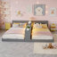 Structure de lit double avec rangement et charge, conception convertible pour les enfants-1622659679