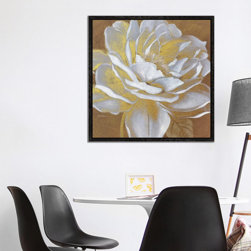 Golden Bloom I by Carol Robinson - Print on Canvas, 93.98 cm H x 93.98 cm W, Black Framed Canvas