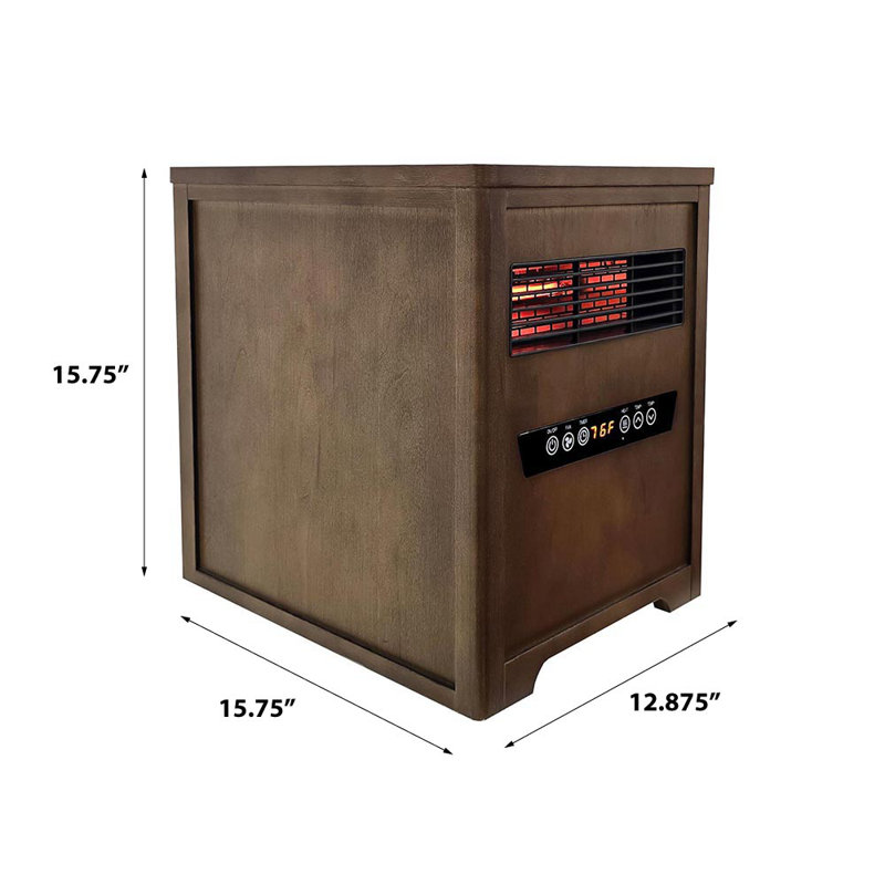 Country Living Infrared Portable Rolling Space Heater with Remote Control, Driftwood Grain Finish, Birchwood