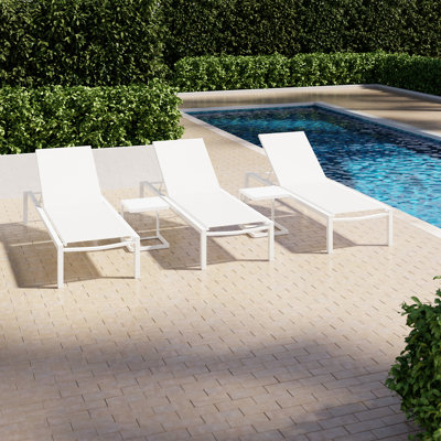 Fusion 82" Long Reclining Single Chaise and Table