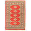 Tapis décoratif en laine de conception unique noué à la main New Age de 3 pi 1 po X 4 pi 10 po en rouge
