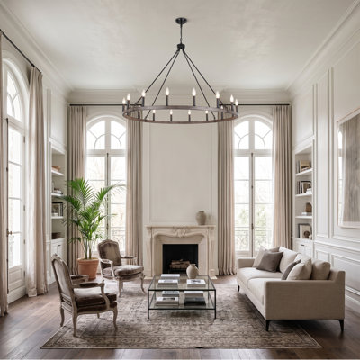 Moomal Candle Style Dimmable Wagon Wheel Chandelier