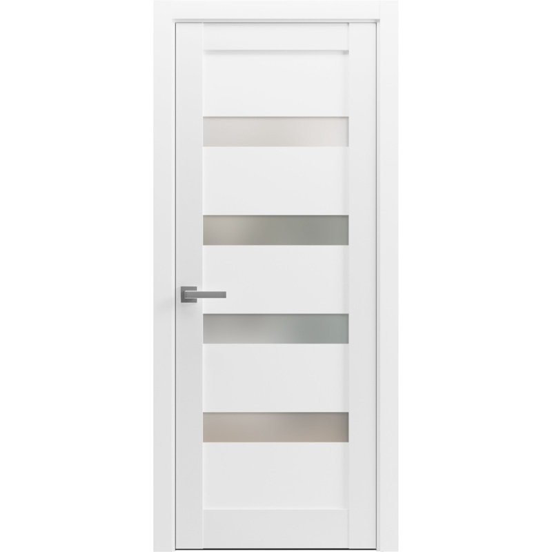 Porte pré-accrochée Pantry Kitchen Lite avec quincaillerie | Quadro 4113 avec verre opaque givré | Garnitures à panneau simple | Portes de salle de bain robustes