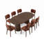 Ensemble de table de salle à manger extensible de 47 à 83 po avec chaises en velours massif-215681601-215681629