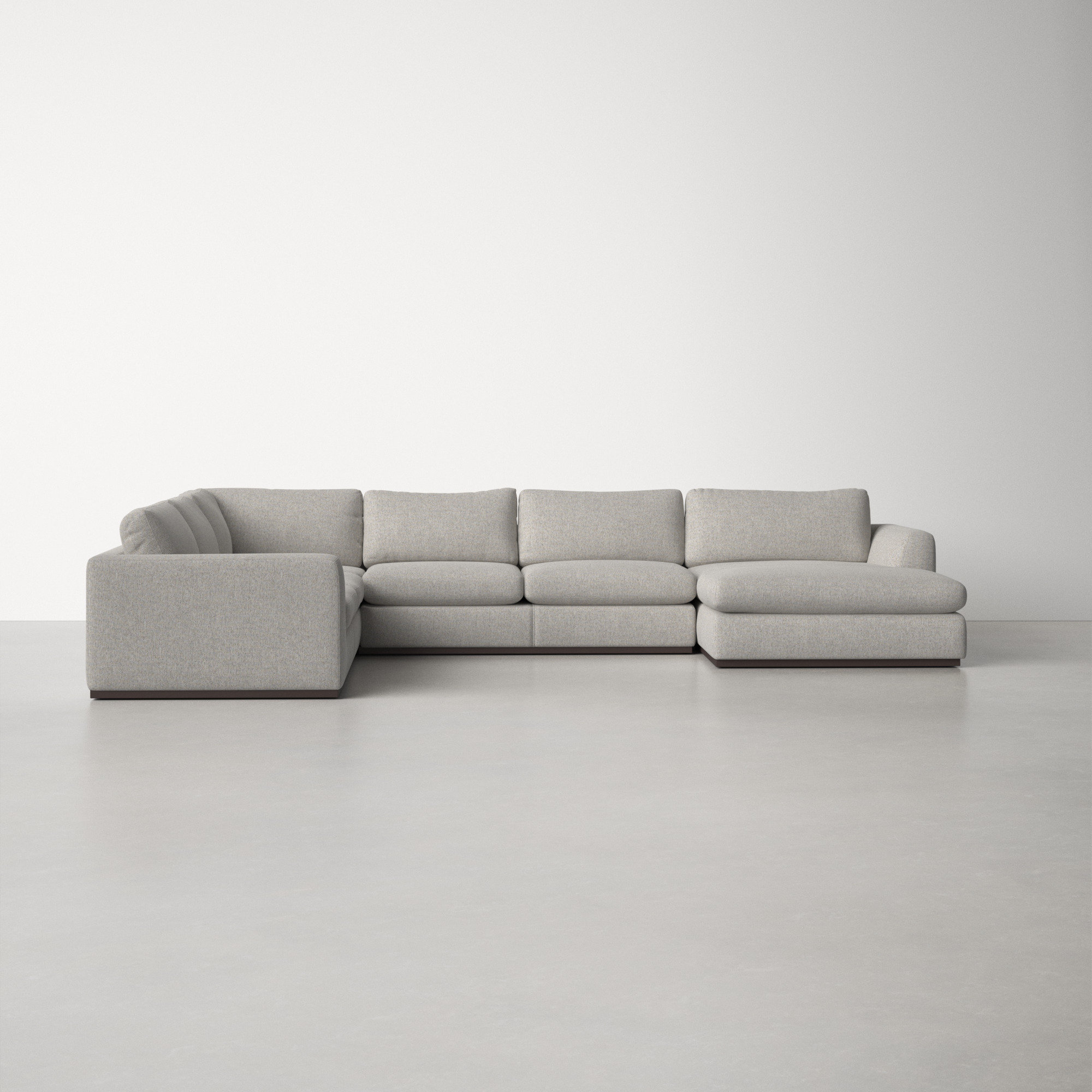 Wexford Colt 161" Wide Genuine Leather Left Hand Facing Sofa & Chaise, Left Hand Facing, Aldred Silver Polyester Blend