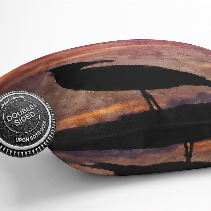 Seagull and Purple Sunset Scatter Cushion, 40cm H x 40cm W x 15cm D