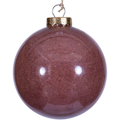 Ornement en forme de boule orange rustique de 6 po. Comprend 2 pièces par sac.