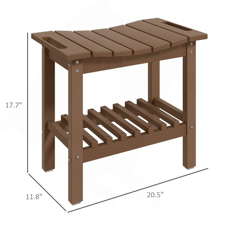 Tabouret de douche imperméable avec poignée, banc avec tablette de rangement, banc à patins antidérapants pour l'intérieur et l'extérieur