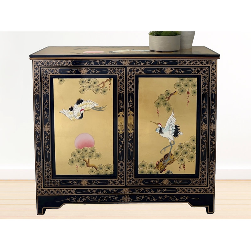 Schimmel Gold Leaf Rectangle Accent Cabinet