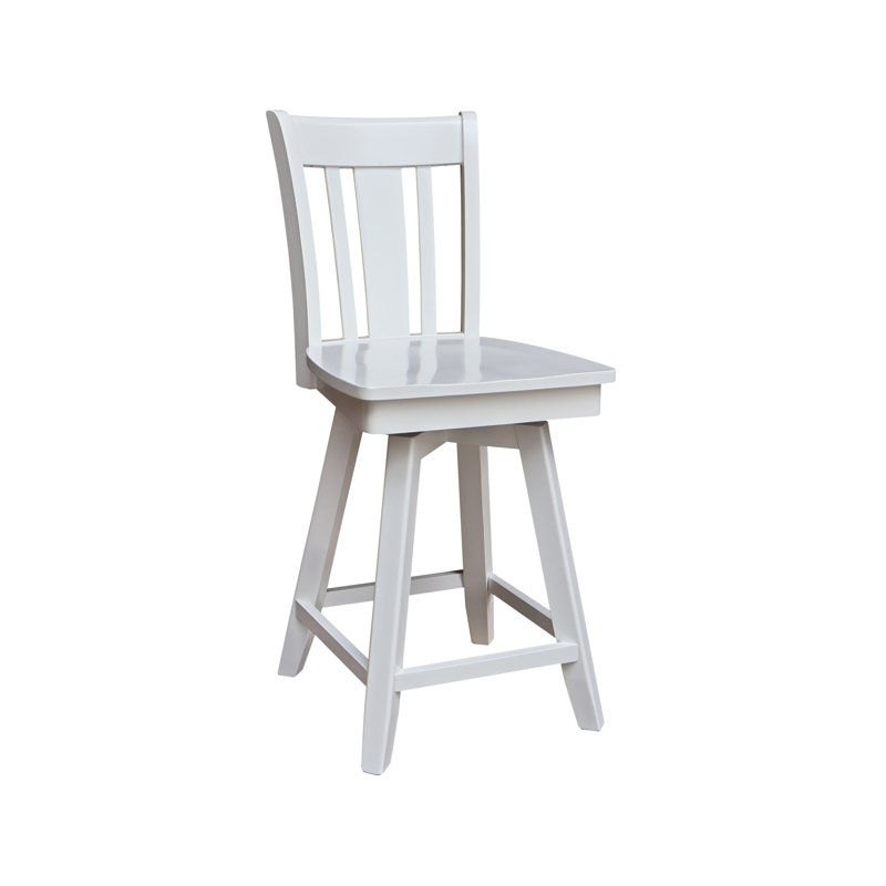 Tabouret de comptoir pivotant 24 po Derene, Blanc