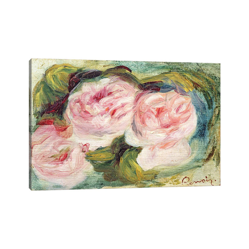 The Three Roses by Pierre-Auguste Renoir - Painting on Canvas, Wrapped Canvas, 45.72cm H x 66.04cm W x 3.81cm D