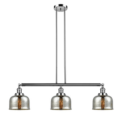 Jebediah 3-Light Metal Kitchen Island Pendant with Glass Shades
