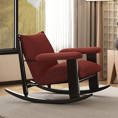 Chaise berçante rétro en bois massif Modern Home