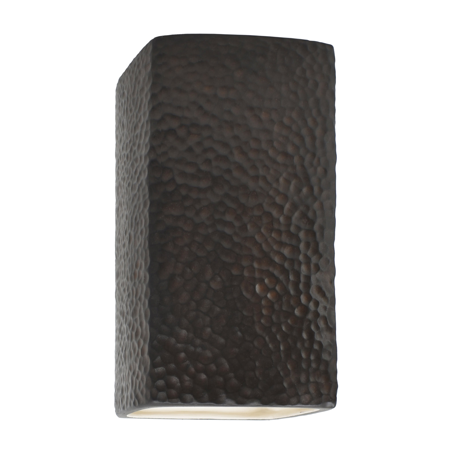 Nomad Outdoor Ceramic LED Wall Light, Hammered Iron, 9.5" H x 5.25" W x 4.5" D, LED